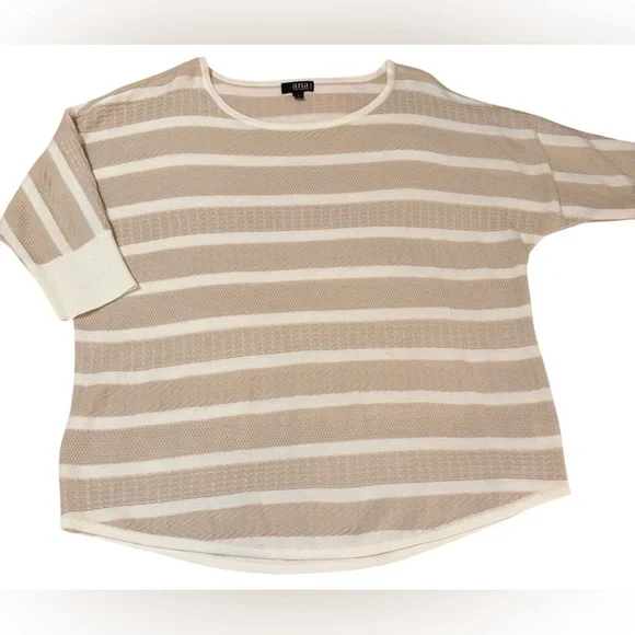 a.n.a Beige and Cream Striped Sweater - Picture 3 of 6